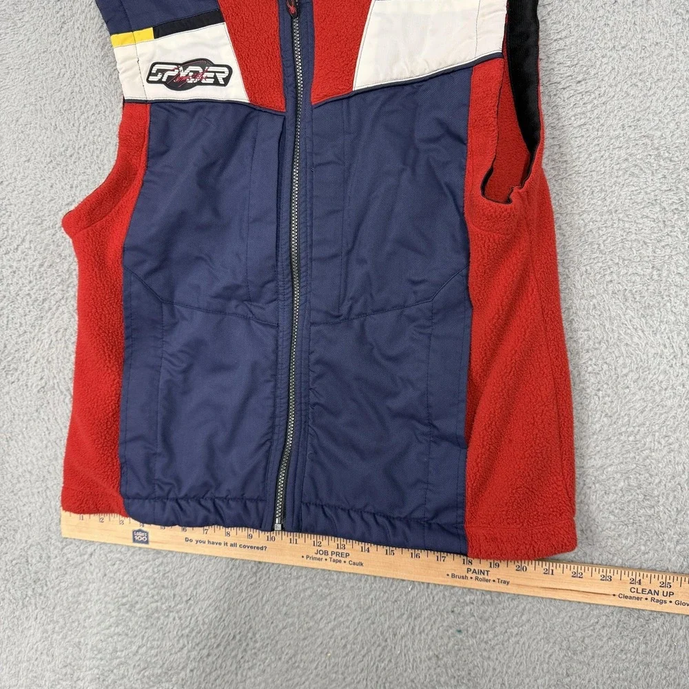 Spyder Vest‎ Mens Small Red Blue Fleece Zip Front Ski Snowboard Outdoor